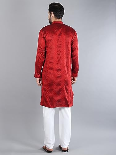 Image of Uri and MacKenzie Embroidery Silk Men's Kurta Pyjama Set