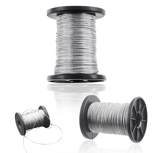 Image of 2Pcs 100 Feet Picture Hanging Wire, Picture Wire for Mirrors, Photo Frame Picture, Clock, Art Work Support & Hanging up to 50lbs