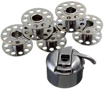 Stainless Steel Sewing Machine Accessories 5 Bobbins 1 Bobbin Case For Brother Toyata Singer
