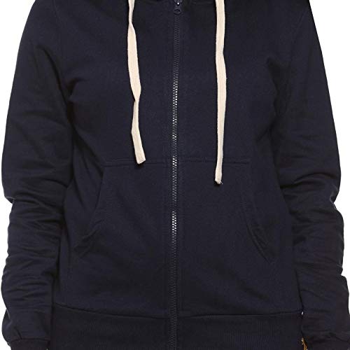 Image of PINACOLADA Women's Zip-Front Hoodie with Contrast Drawstring for Casual Wear | Hooded Neck | Long Sleeve | Zipper Closure | Cotton Sweatshirt Crafted with Comfort Fit for Everyday Wear