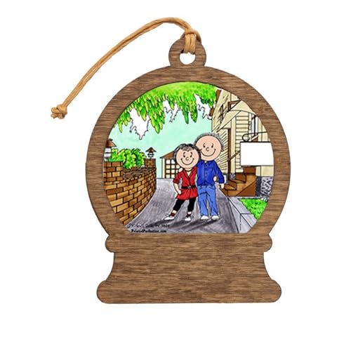 PrintedPerfection.com Personalized New Home - Couple Wooden Snow Globe Shaped Christmas Ornament
