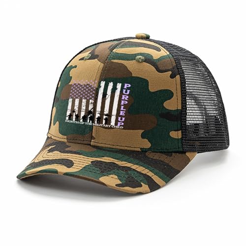 Purples Up for Militarys Kids Flag Militarys Child Month Hiking Hats for Women Cool Hats2