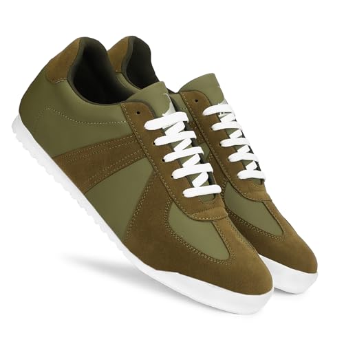 Image of baron scott Men's Casual Flat Sneakers | Faux Leather Lace-Up Shoes for Men | Lightweight TPR Sole with EVA Foam Insole | Comfortable Sneakers for Walking, Travel, Office & Casual Use