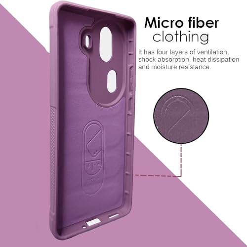 Image of A rtistque Liquid Silicone Stripes Back Cover Case for Oppo Reno 11 Pro 5G | with Camera Protection | with Inner Fabric | Anti Slip Grip | AirBag Case - Purple