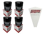 Cyclemax Four Pack compatible with Yamaha Oil Filter 5GH-13440-71 Contains Four Filters and a Funnel