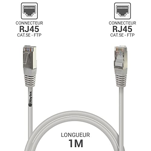 Waytex 3206 RJ45 FTP Shielded Network Patch Cable Category 5e 1 m beige, grey - Image 2