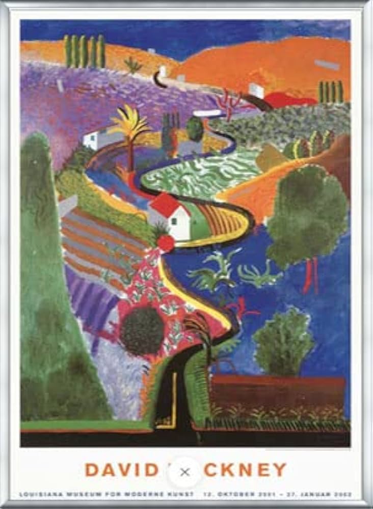 Amazon|ポスター デビット ホックニー Nichols Canyon 1980 額装品