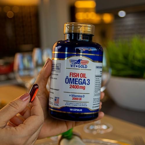 Omega 3 (Fish Oil) com Vitamina D3 2.400mg Vitgold 100 cápsulas