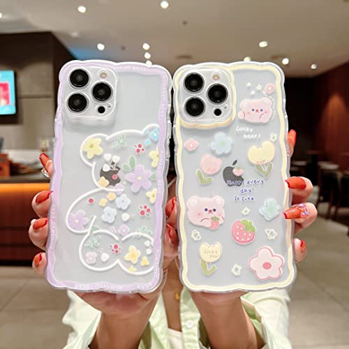 Szxyczl Compatible With Iphone 14 Pro Max Pro Case Cute Cartoon Floral Butterfly Design For Women Girls Aesthetic Kawaii Slim Soft Tpu Transparent Cover For Iphone 14 Pro Max (Yellow) #TOP3