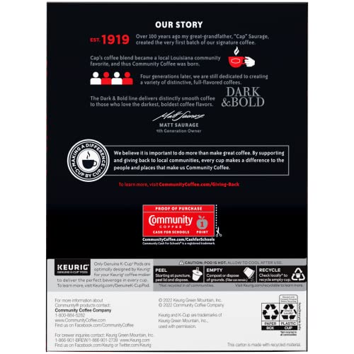 Image of Community Coffee Dark & Bold Espresso Roast 96 Count Coffee Pods, Compatible with Keurig 2.0 K-Cup Brewers, 24 count (Pack of 4)