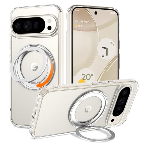 Coque Google Pixel 10 Pro XL Telaso transparente avec anneau rotatif 360