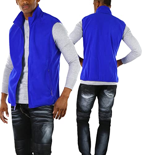 Image of ToBeInStyle Men's Zip Up Sleeveless High Collar Polar Fleece Vest