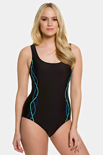 Ulla Popken Badpak, pipings, band onder de borst, voering aan de voorkant dames Zwempak uit één stuk (1-Pack) - Afbeelding 6