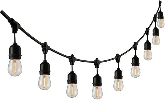 Sarmaşık 10 Ampullü LED Cata Dış Mekan Aydınlatma Seti - 5 Metre IP44 Suya Dayanıklı - 3200K Gün Işığı E27 Duy - Bahçe, Teras ve Dekoratif Organizasyon Işıklandırma (Ampuller Dahil) [Enerji Sınıfı F]