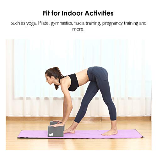 Reehut Yoga Blocks 1 Pack 9" X 6" X 4" High Density Eva Foam Blocks To Support And Deepen Poses, Improve Strength And Aid Balance And Flexibility - Lightweight, Odor Resistant (Grey) #TOP6