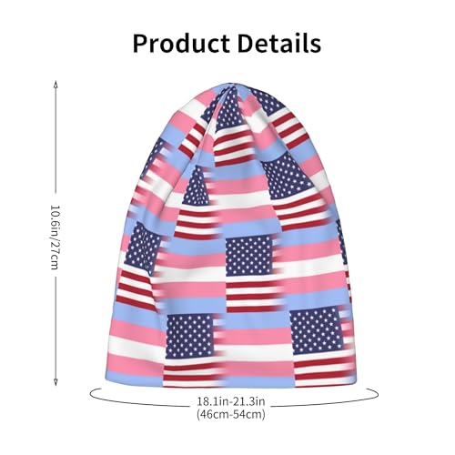 American Bisexual Pride Flag Kids Leisure Elastic Knitted Hat Junior Large Size Knit Cap Child Beanie Black2