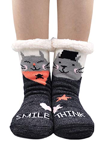 ZFSOCK Femme Chaussons Hiver Maison Épaisse...