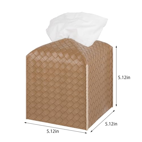 image for zoocatia Tissue Box Cover PU Leather Tissue Holder Square Facial Tissu