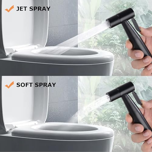 Miniatura 3 de Hand Held Bidet Sprayer Pulverizador De Acero Inoxidable Para Inodoro Ducha De Cabeza G1 2 Pulgadas Negro
