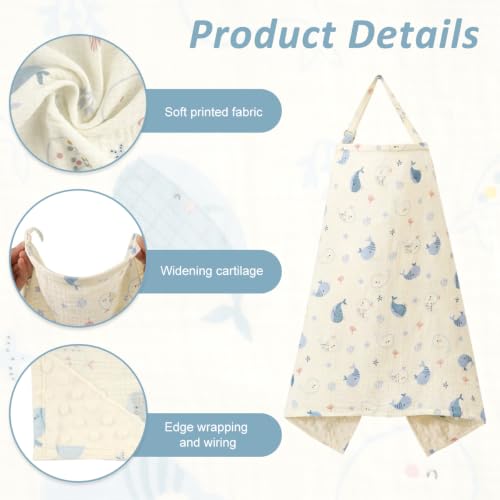 Image of Snowie Soft Muslin Nursing Cover Cotton Breathable Design