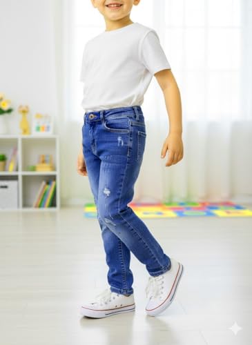 Image of A.T.U.N. (ALL THINGS UBER NICE) Boys Washed Denim Jeans | Regular Fit Stretchable Jeans with Mid Rise | Stylish Everyday Wear
