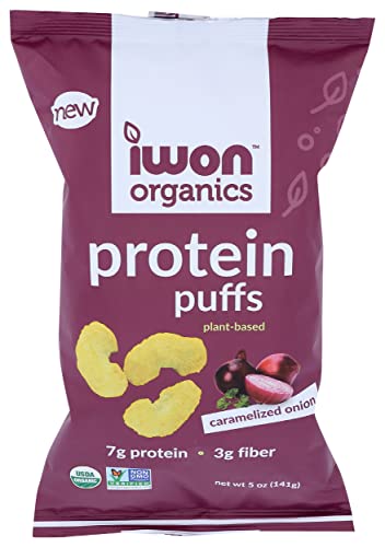Iwon Organics Organic Caramelized Onion Protein Puffs, 5 Oz #TOP17
