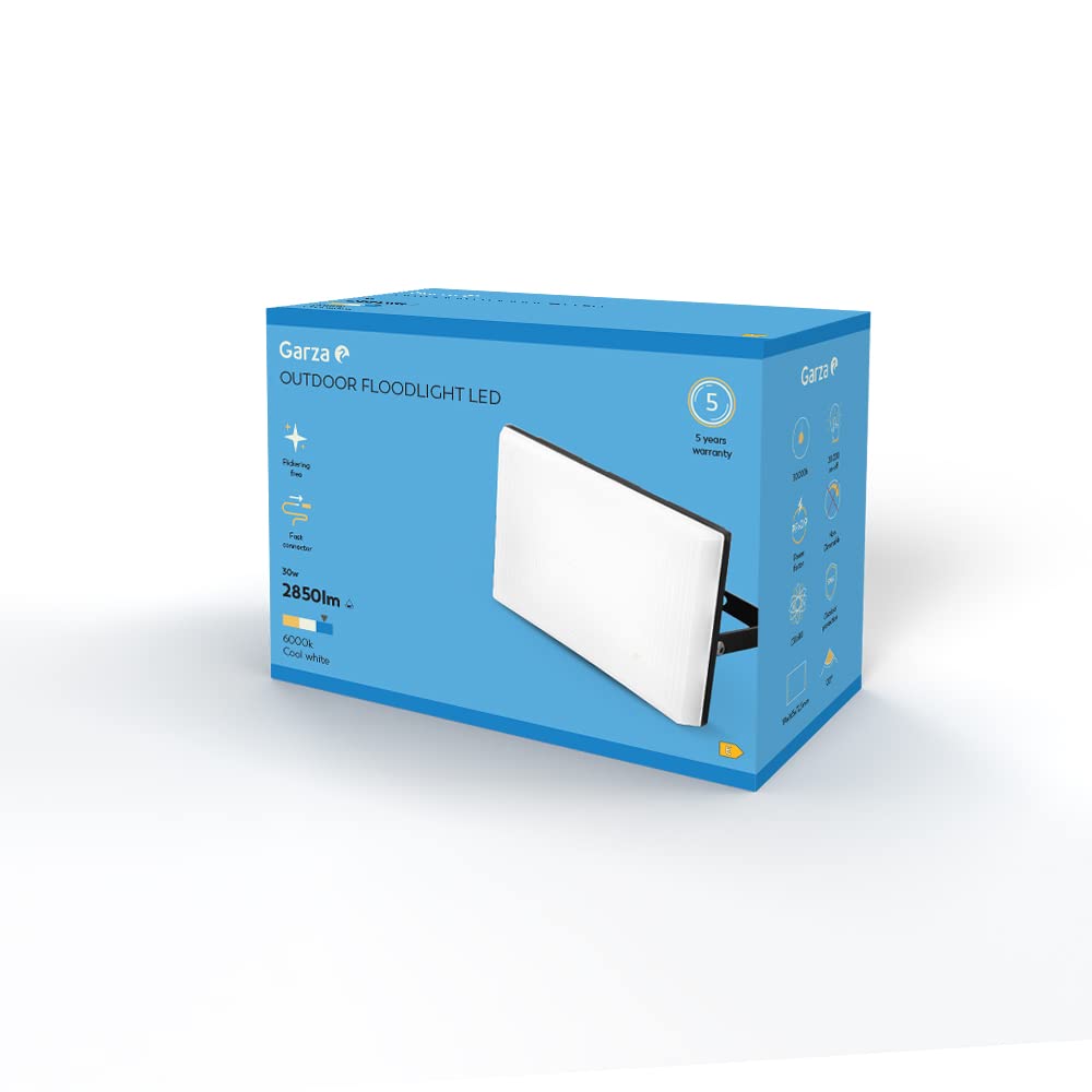 Garza - PACK 4 Focos de exterior LED Extraplano, 30W, 2850 lumenes, Luz Fría 6000K, Proyector LED Impermeable (IP65) para Casa, Jardín, Garaje, Patio