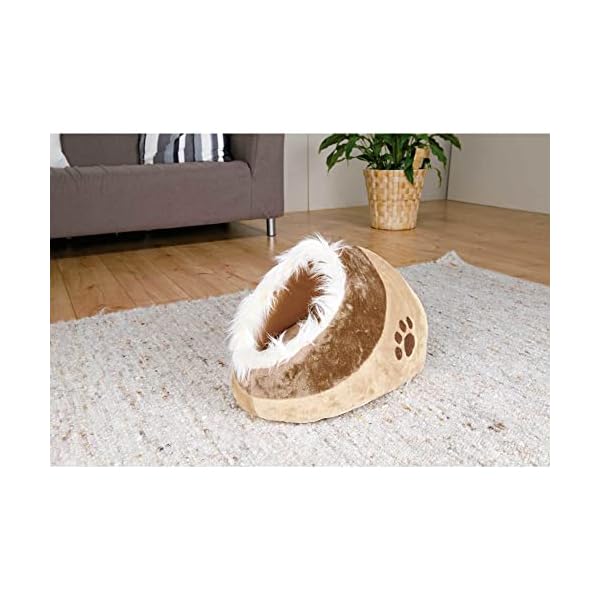 Trixie 36301 Kuschelhöhle Minou, 35 × 26 × 41 cm, rosa/grau – Bild 3