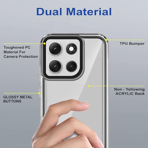 Image of Zapcase Back Case Cover for Motorola G86 Power 5G | Compatible for Motorola G86 Power 5G Back Cover | Case Cover with Camera Protection | (TPU + PC | Translucent Black)