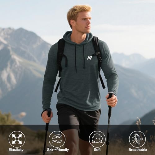 MEETWEE Herren Tank Top, Sportshirt mit Kapuze Ärmelloses/Langarm Muskelshirts Fitness Sleeveless Shirt Atmungsaktiv Laufshirt Achselshirts Hoodie für Gym Running Training 5