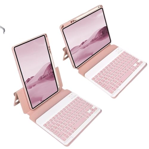 Teclado para iPad Air 11 2025 y 10.9 funda de cuero azul con soporte magnético QWERTY 3