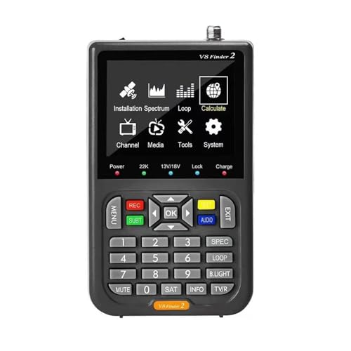 V8 Finder2 + Bolsa medidor buscador de satélite DVB-S/S2/S2X 1080P Pantalla TFT LCD de Alta definición de 3,5 Pulgadas H.264 WS-6933 Fácil de localizar