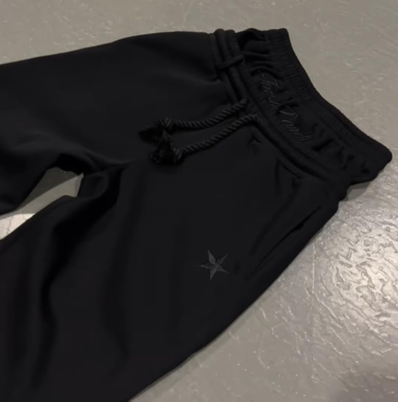 Double Waisted Sweatpants Men Y2k Baggy Sweatpants Drawstring Wide Leg Gym Workout Pants Loose Vintage Grunge Pants3