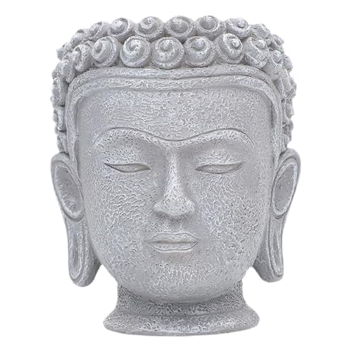 Fzaqwen Maceta con Forma de Cabeza de Buda, Regalo Decorativo, Maceta para Plantas para Decoración de Mesa, Hogar, Escritorio O Jardín, Altura 10,6 cm