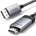 UGREEN 4K@60Hz DisplayPort to HDMI Cable HDR Active Cord Aluminum Braided Uni-Directional Display Port to HDMI Converter 10FT Compatible with Monitor, Projector, Dell, Lenovo, HP