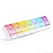 Tablettenbox 7 Tage Deutsch, Opret Pillendose 7 Tage Regenbogen Medikamentenbox Wochen Tablettenbox Tablettendose 7 Tage Kleine eicht Zu Öffnen für Unterwegs