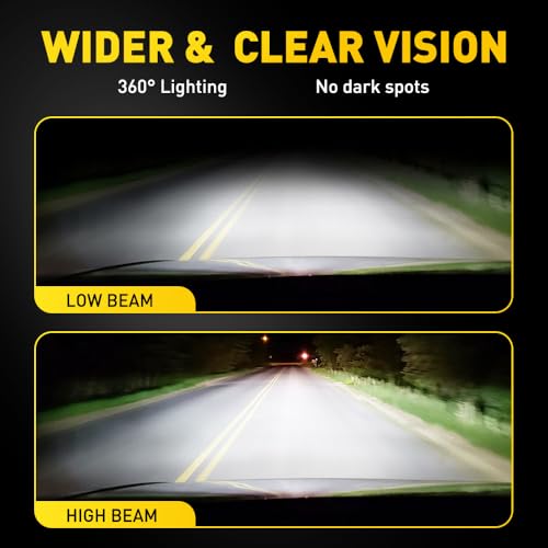 Image of AUXITO Upgraded H11B /H8B Bulbs 800% Brightness, Super & Brightest, 6500K Cool White, Mini Size No Adapter Needed, IP68 Waterproof, Plug and Play, Pack of 2