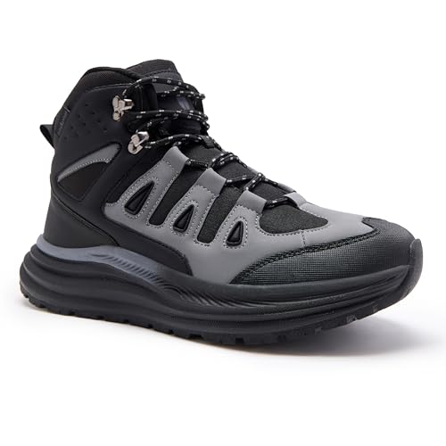 Men's Orthopedic Tennis Shoes Ankle Boots: Orthotic Arch Support Footwear for Plantar Fasciitis, Durable Ankle Boots Ideal for Indoor Work, Gym, Camping & Training Activities, Black Size 12