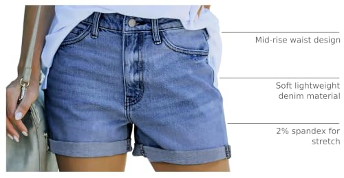 Image of onlypuff Womens Jean Short Cut Off Denim Shorts High Waist Ripped Distressed Stretchy