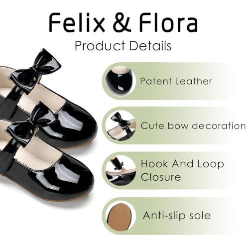 Image of Felix & Flora Toddler Flower Girl Dress Shoes - Girl Ballet Flats Party School Shoes Wedding