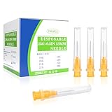 100 Pack 25Ga 13mm 1/2 in Disposable for Scientific and Industrial Dispensing, Individually Wrapped