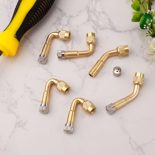 Image of Gosknor 6pcs Tire Valve Extensions, 45 90 135 Degree Valve Stem Adapter Tire Valve Extender Valve Stem Extenders Tyre Valve Extension Adaptor for Passenger Cars Bicycles Motorcycles RVs Stroller