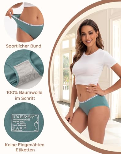 INNERSY Damen Unterhosen Niedriger Taille Damenslips Baumwolle Mehrpack 6er Pack (L, Frühherbst) 4