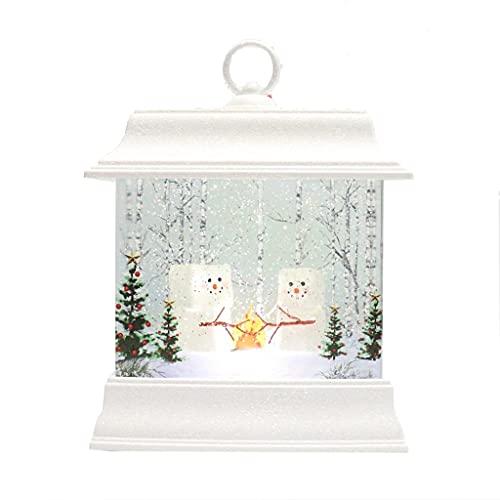 Roman 8.5-Inch Lighted Swirl Marshmallow Snowmen Confetti Lites L...