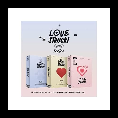 Kep1er LOVESTRUCK! 4th Mini Album 3 Version SET CD+1p Folded Poster On Pack+84p PhotoBook+2p PostCard+Tattoo Sticker+1p Hidden MessageCard+2p PhotoCard+Tracking Sealed