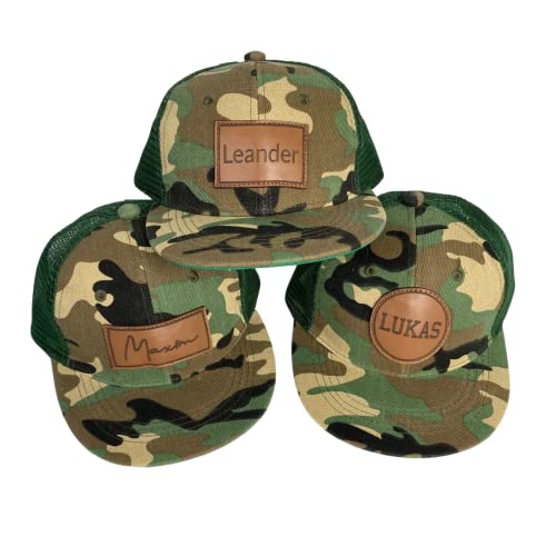 Personalized Camo Toddler Baseball Cap: Mesh Back Baby Trucker Hat with Customized Name - Breathable Sun Hat for Boys Girls