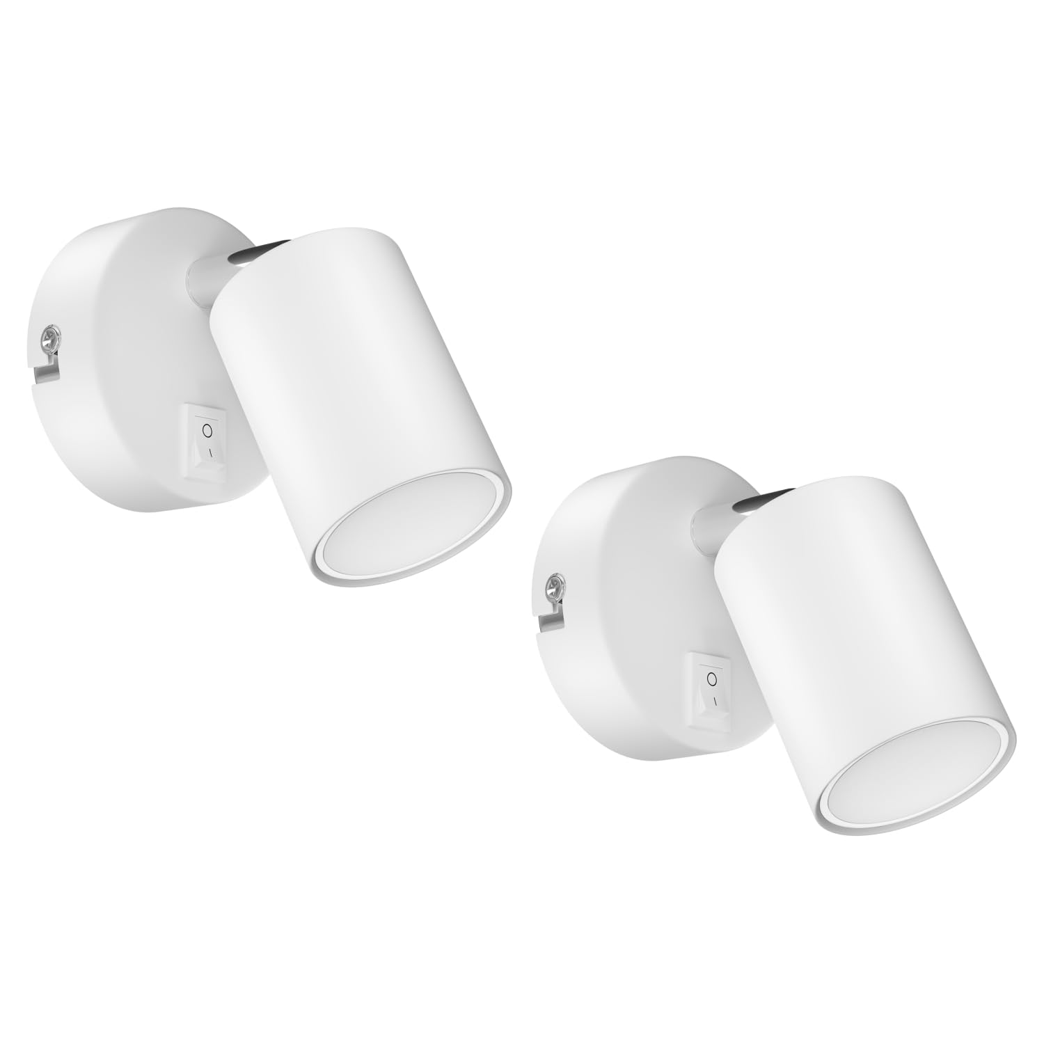 ledscom.de 2X wall spot WAIKA with Switch White matt GU10 LED lamp 3-Step dimming Without dimmer with Light Switch: max. 609lm Each