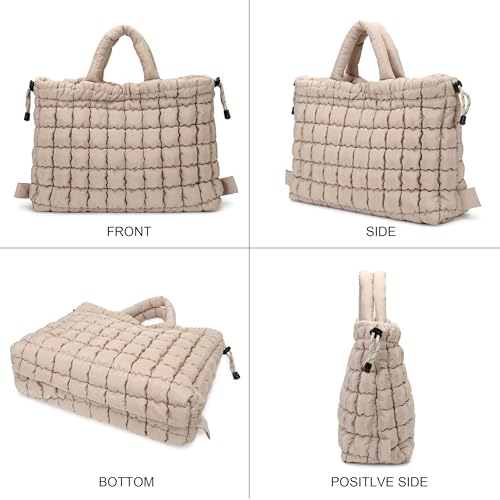 Bolso tote acolchado grande liviano para mujer miniatura 6