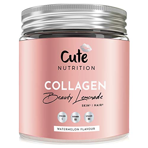 Cute u00ae Polvo de Collagen Beauty Lemonade sabor Sandía Mejora el Cabello, Piel, Uñas | 250gr