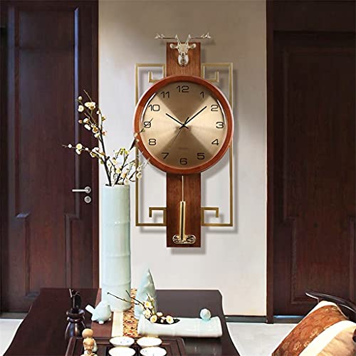 Reloj de pared creativo cabeza de ciervo silencioso miniatura 4